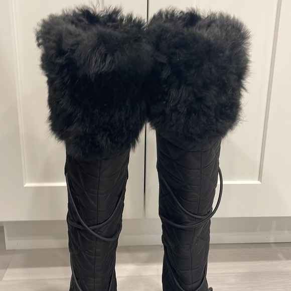 Prada Nylon Wedge Heel Winter Boots - Picture 3 of 15